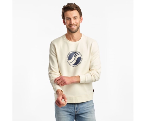 Tenis Saucony Rested Crewneck Hombre Tops Ropa Antique Blancas México MX-642-PM